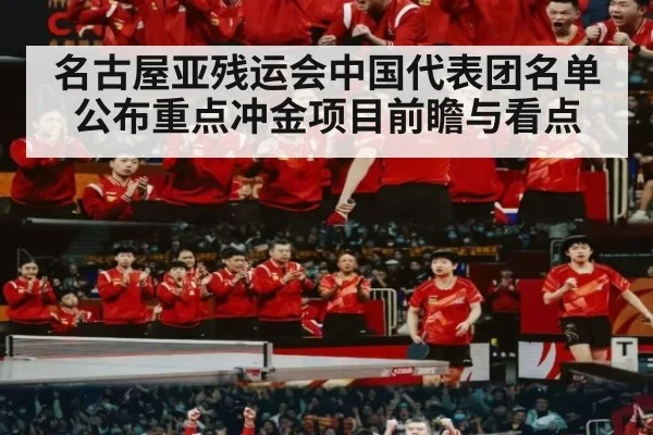名古屋亚残运会中国代表团名单公布重点冲金项目前瞻与看点
